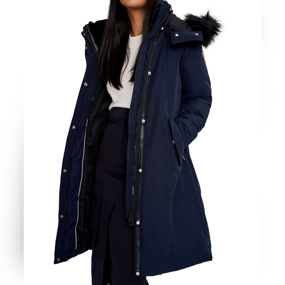 Noize Navy Blue Kristel Vegan Down Alternative Long Parka Warm Winter Coat